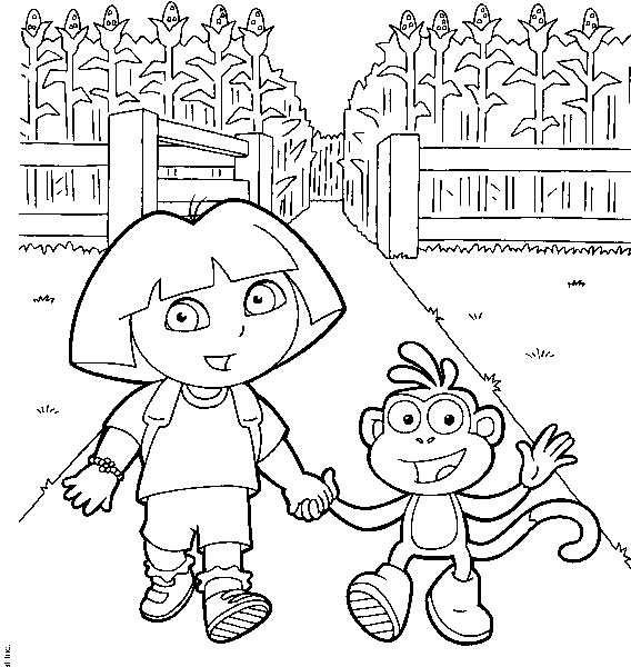 Coloriage et dessins gratuits Dora en ferme à imprimer