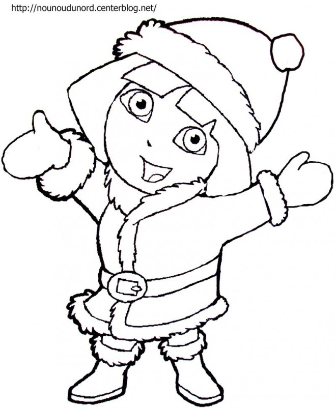 Coloriage et dessins gratuits Dora en hiver à imprimer