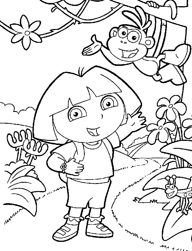 Coloriage et dessins gratuits Dora en nature à imprimer