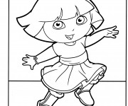 Coloriage Dora entrain de danser
