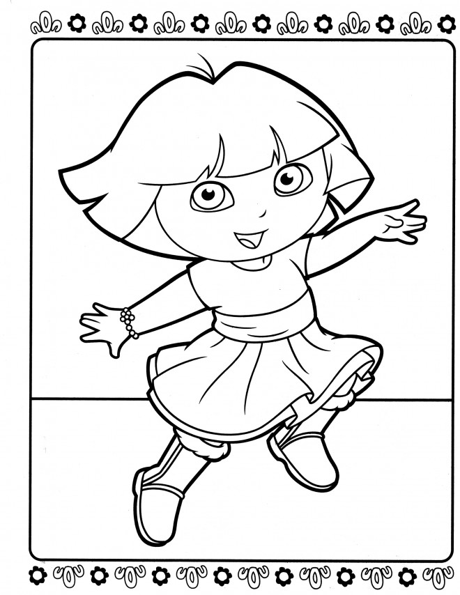 Coloriage et dessins gratuits Dora entrain de danser à imprimer