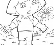 Coloriage Dora est inquiète