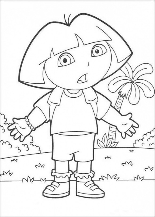 Coloriage et dessins gratuits Dora est inquiète à imprimer