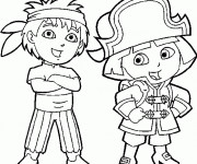 Coloriage Dora et Diego