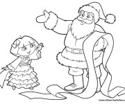 Coloriage Dora et p&egrave;re No&euml;l
