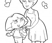 Coloriage Dora et sa m&egrave;re