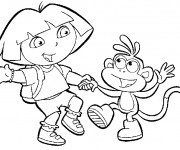 Coloriage Dora facile