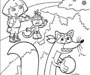Coloriage Dora interdit Chimeur de prendre le ballon