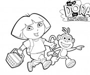 Coloriage Dora l'aventurière