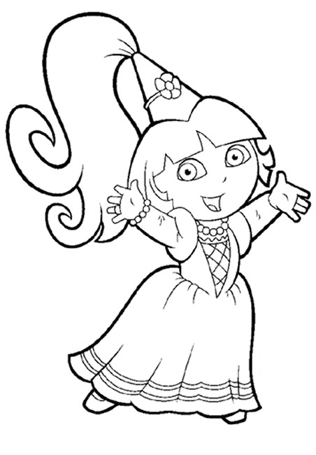 Coloriage Dora Princesse Dessin Gratuit à Imprimer