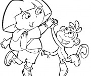 Coloriage Dora s'est mis d'accord avec Babouche