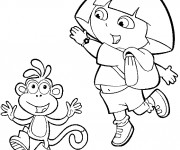 Coloriage Dora saute