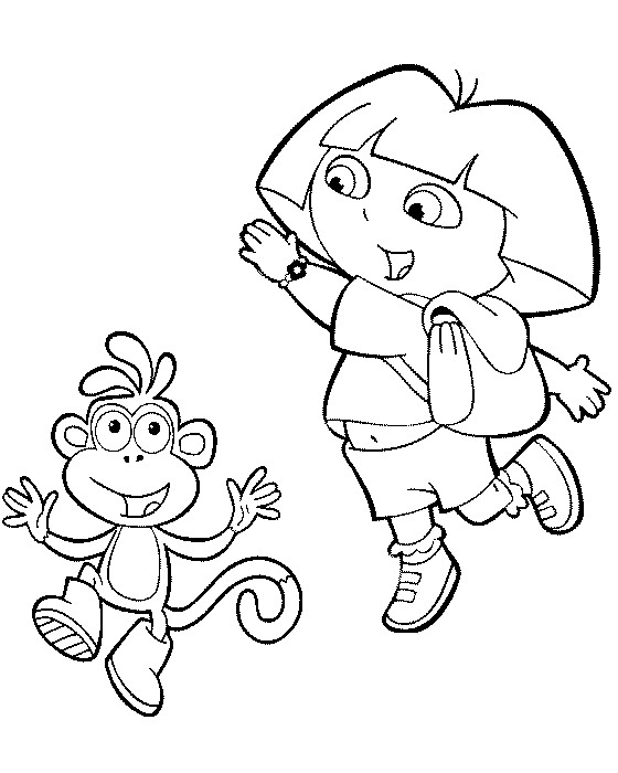 Coloriage et dessins gratuits Dora saute à imprimer