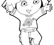 Coloriage Dora simple