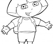 Coloriage Dora sourit