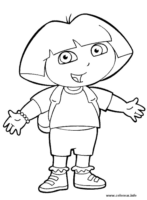 Coloriage et dessins gratuits Dora sourit à imprimer