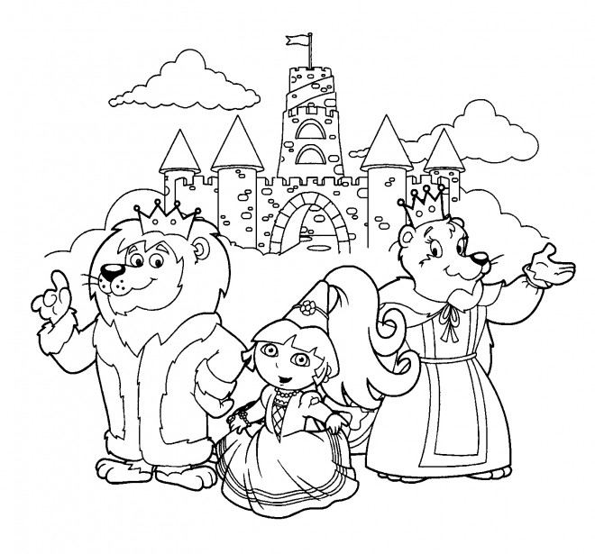 Coloriage dora et la princesse des neiges