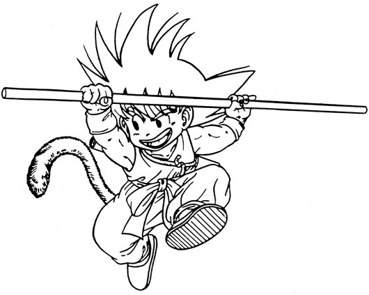 Coloriage Dragon Ball Z Goku dessin gratuit à imprimer
