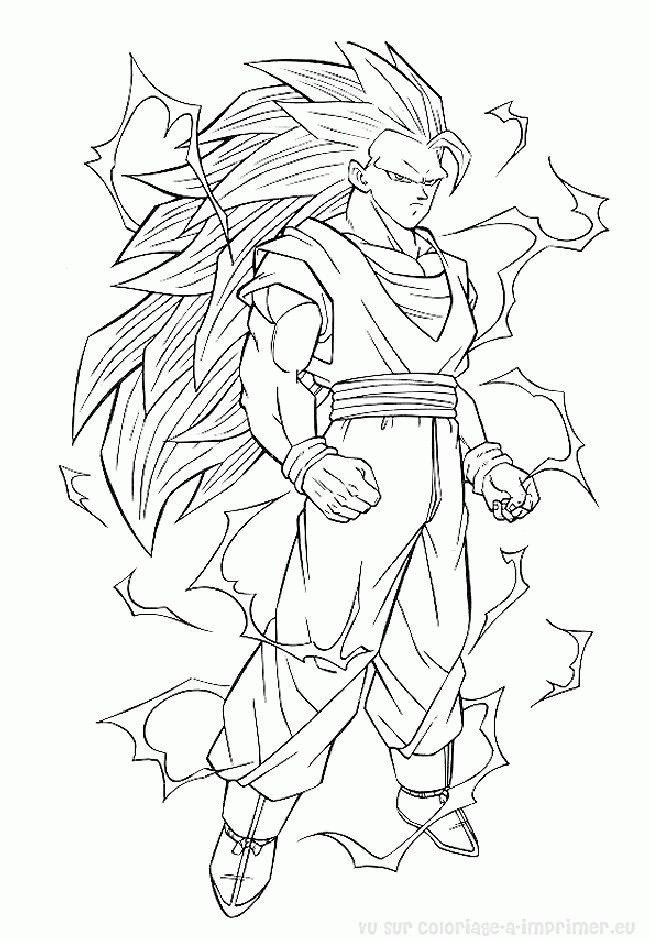 Coloriage Dragon Ball Z Puissant Songoku Dessin Gratuit à