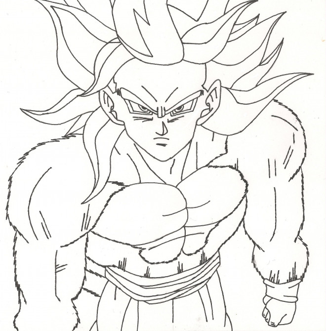 Coloriage Dragon Ball Z Sangoku Super Sayen 10 Dessin