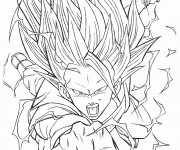 Coloriage et dessins gratuit Dragon Ball Z Songoku à imprimer