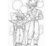 Coloriage Dragon Ball Z Songoku super sayen 4