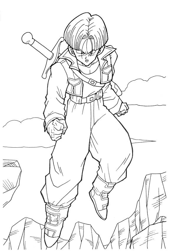 Coloriage Dragon Ball Z Trunks Dessin Gratuit à Imprimer