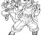 Coloriage et dessins gratuit Dragon Ball Z Trunks et Bulma à imprimer