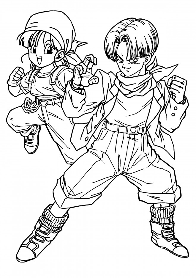 Coloriage Dragon Ball Z Trunks Et Bulma Dessin Gratuit à