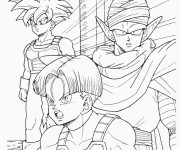 Coloriage Dragon Ball Z Trunks, Songoten et Piccolo