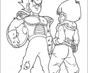 Coloriage Dragon Ball Z Vegeta en colère