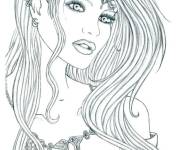 Coloriage Elfe adulte manga pour fille