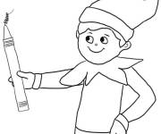 Coloriage Elfe aime dessiner et colorier