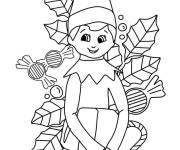 Coloriage Elfe entre les feuilles