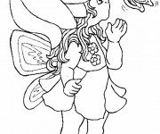 Coloriage Elfe mignonne et Papillon