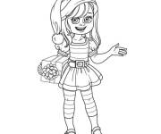 Coloriage Elfe souriante avec cadeau