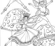 Coloriage Elfes et f&eacute;es