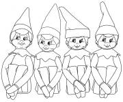 Coloriage Les lutins de Noel