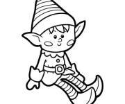 Coloriage Petit lutin de No&euml;l stylis&eacute;