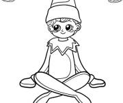Coloriage Un elfe et les saisons des vacances