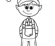 Coloriage Voici le lutin de Noel