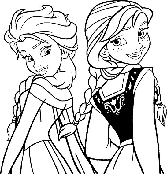 Coloriage et dessins gratuits Elsa et Anna à imprimer