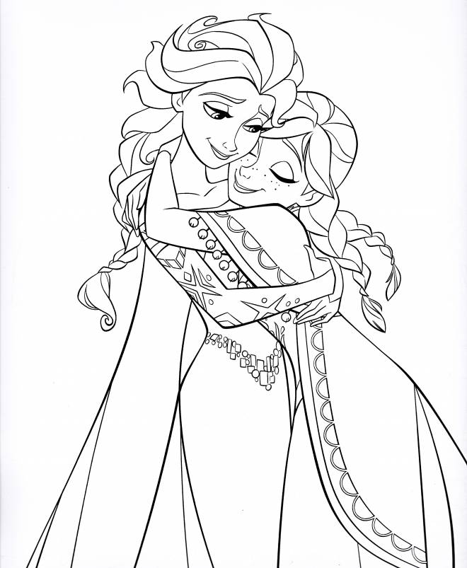 Coloriage et dessins gratuits Elsa et Anna à colorier à imprimer