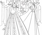 Coloriage Elsa et  Anna à imprimer gratuit