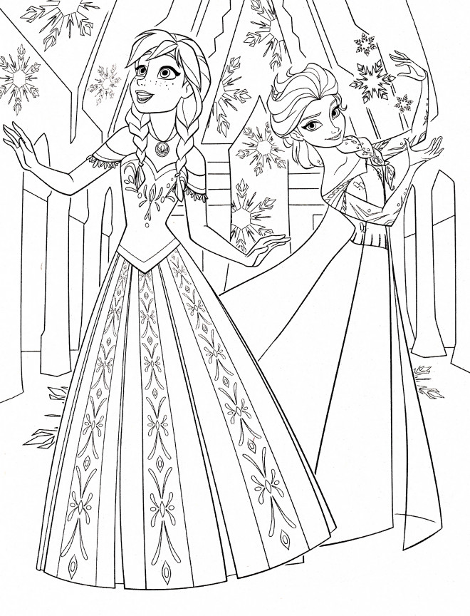 Coloriage et dessins gratuits Elsa et  Anna à imprimer gratuit à imprimer