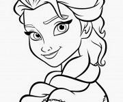 Coloriage et dessins gratuit Elsa rein de neige en ligne à imprimer