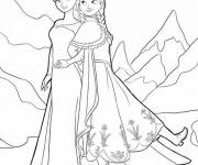 Coloriage et dessins gratuit la reine Elsa et Anna à imprimer