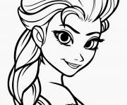 Coloriage portrait Princesse Elsa
