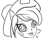 Coloriage et dessins gratuit Applejack avec ses beaux yeux à imprimer