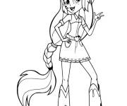 Coloriage et dessins gratuit Applejack avec son beau look et longs cheveux à imprimer